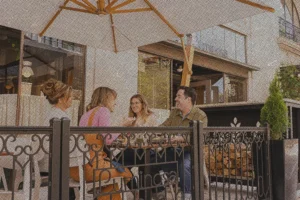 people having brunch at the Luminosa Patio