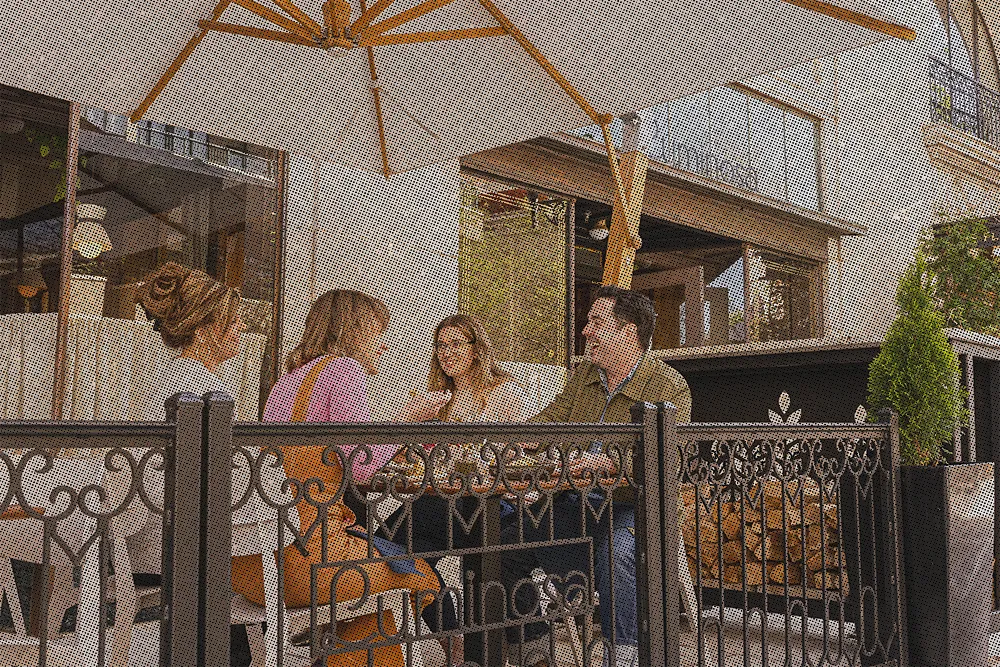 people having brunch at the Luminosa Patio