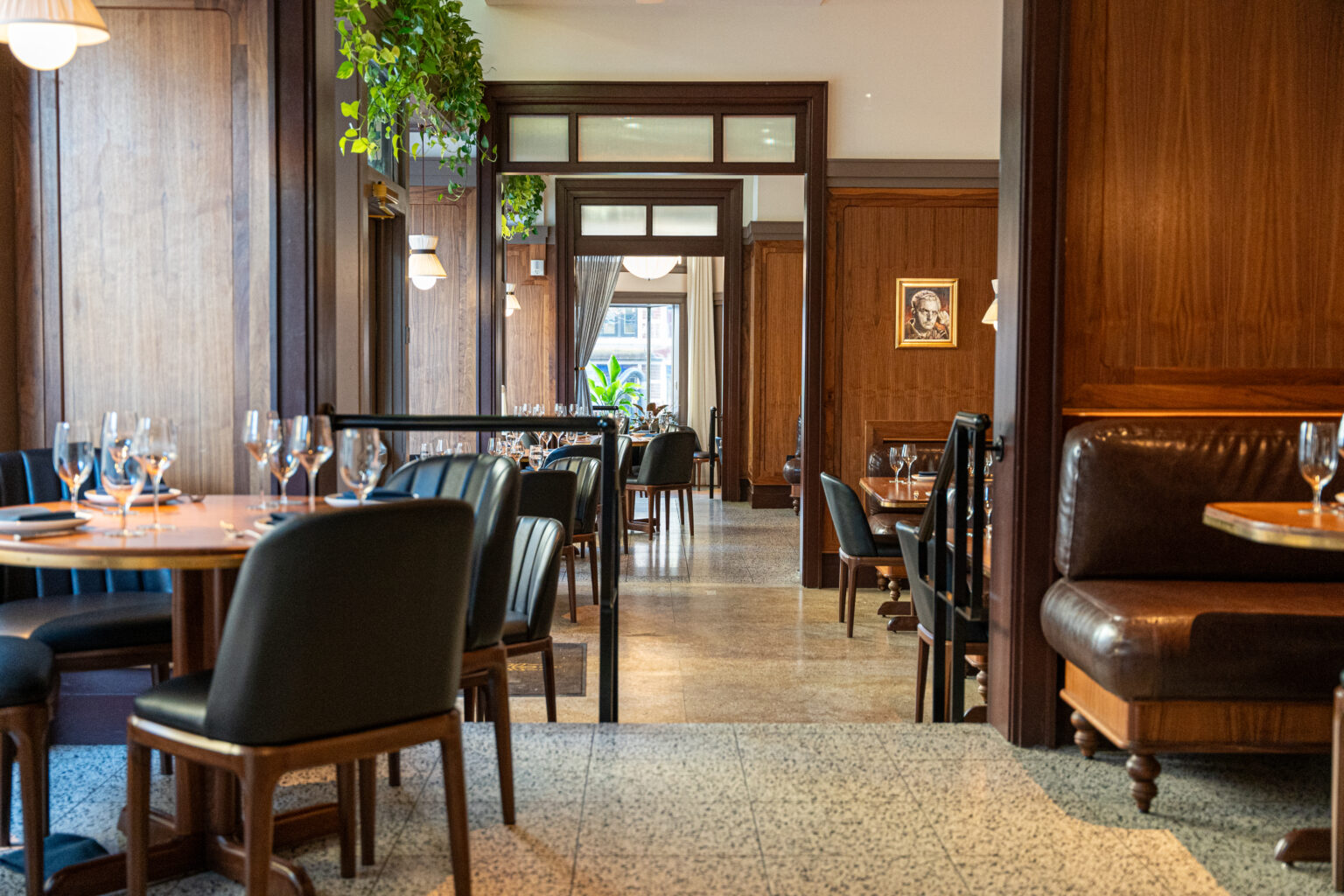 a long shot showing off the beautiful table suites in Luminosa