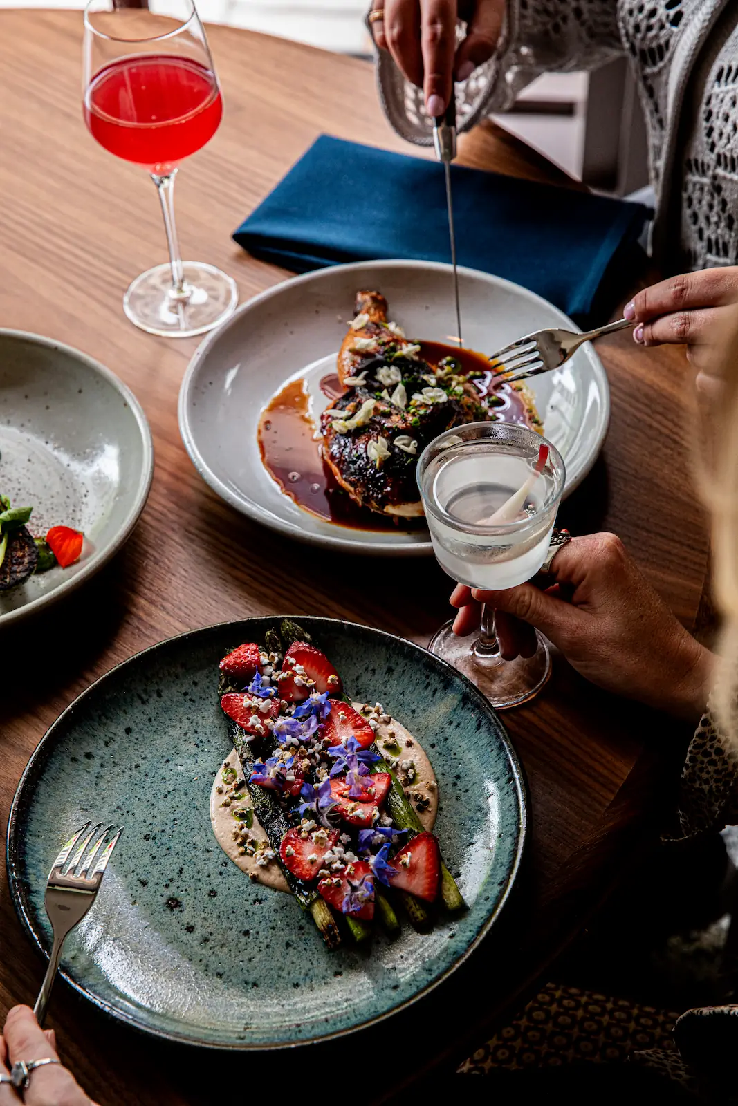 diners tuck into dishes from the luminosa menu at the flat iron hotel