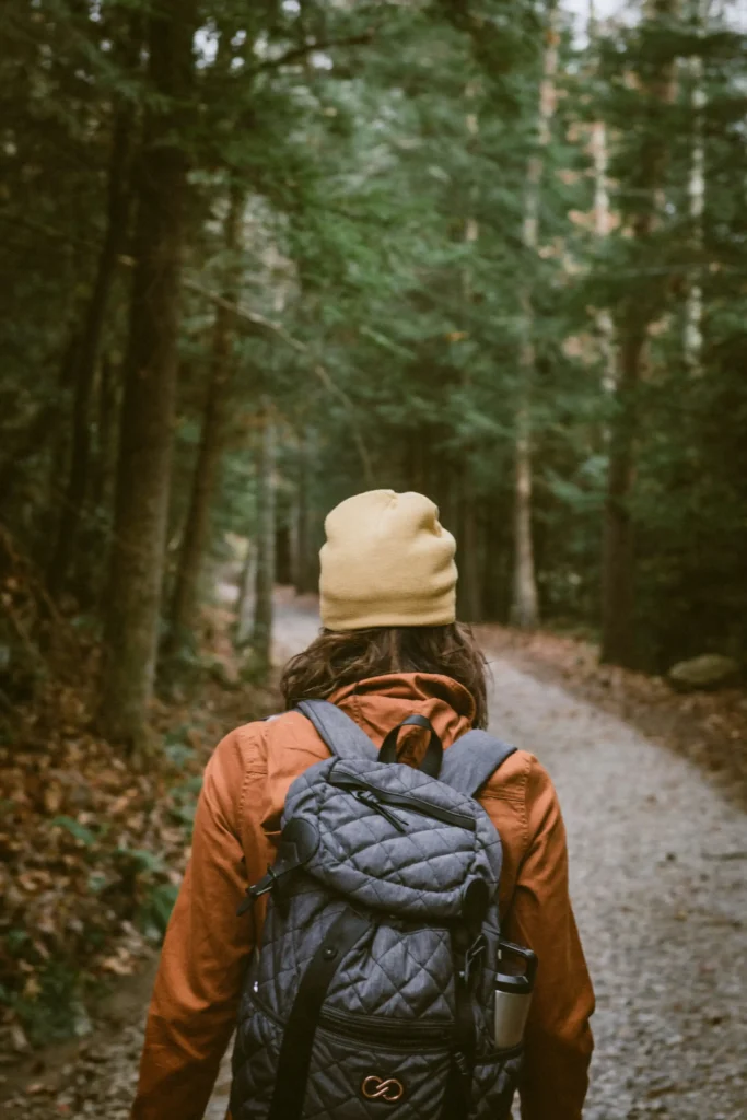 hiker in the Asheville woods