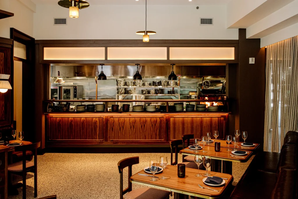 the kitchen at luminosa at the flat iron hotel