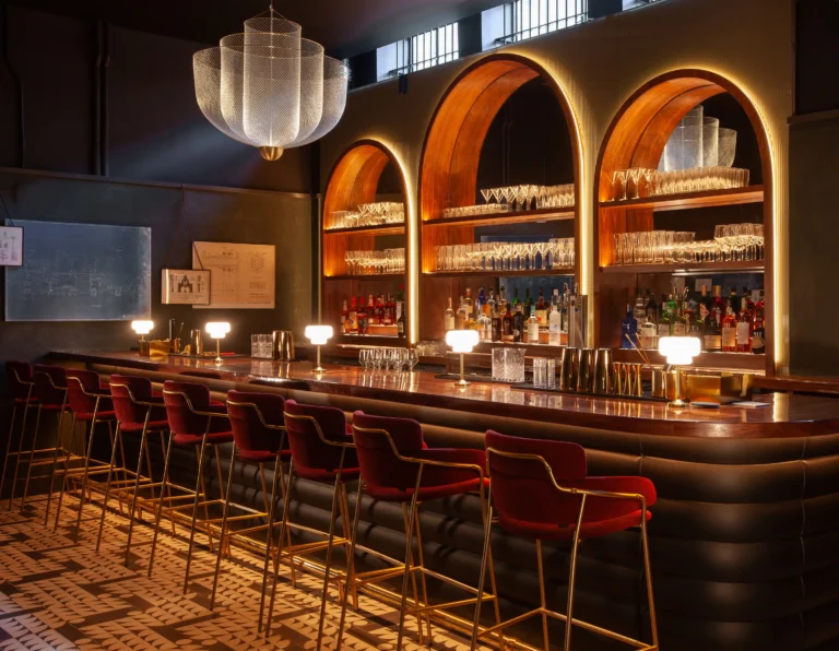 red ribbon society bar at the flat iron hotel