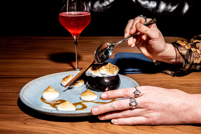 semifreddo dessert at luminosa at the flat iron hotel