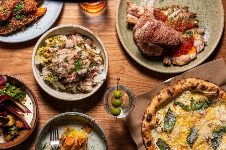 dishes from the Luminosa menu at the flat iron hotel