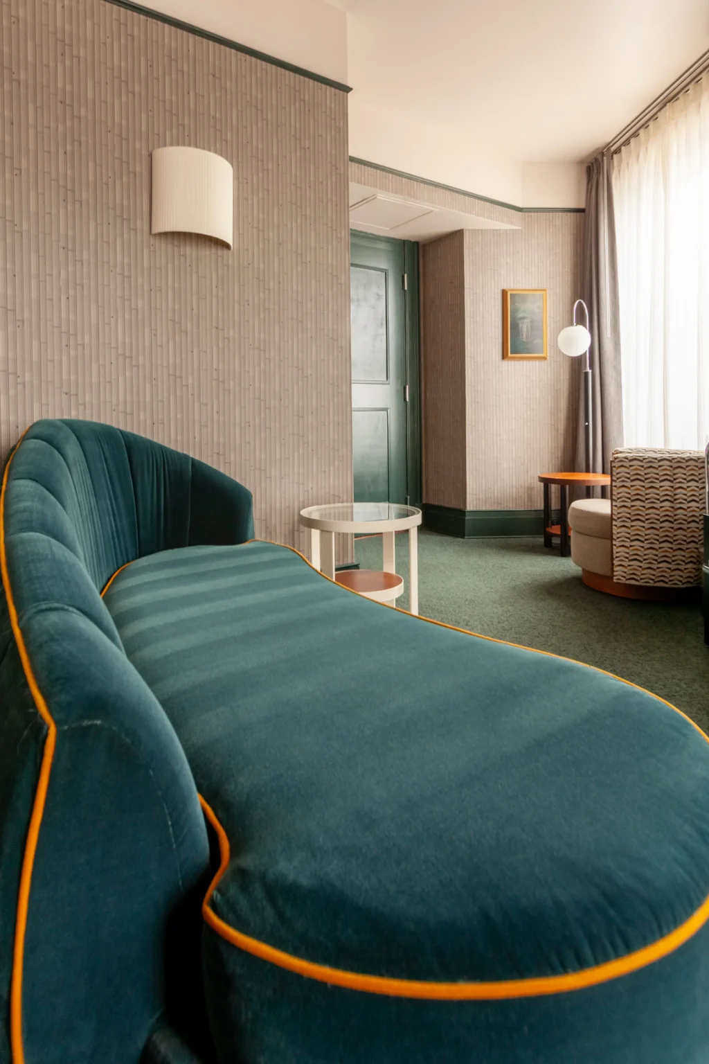 Apex king suite sitting area at the Flat Iron Hotel