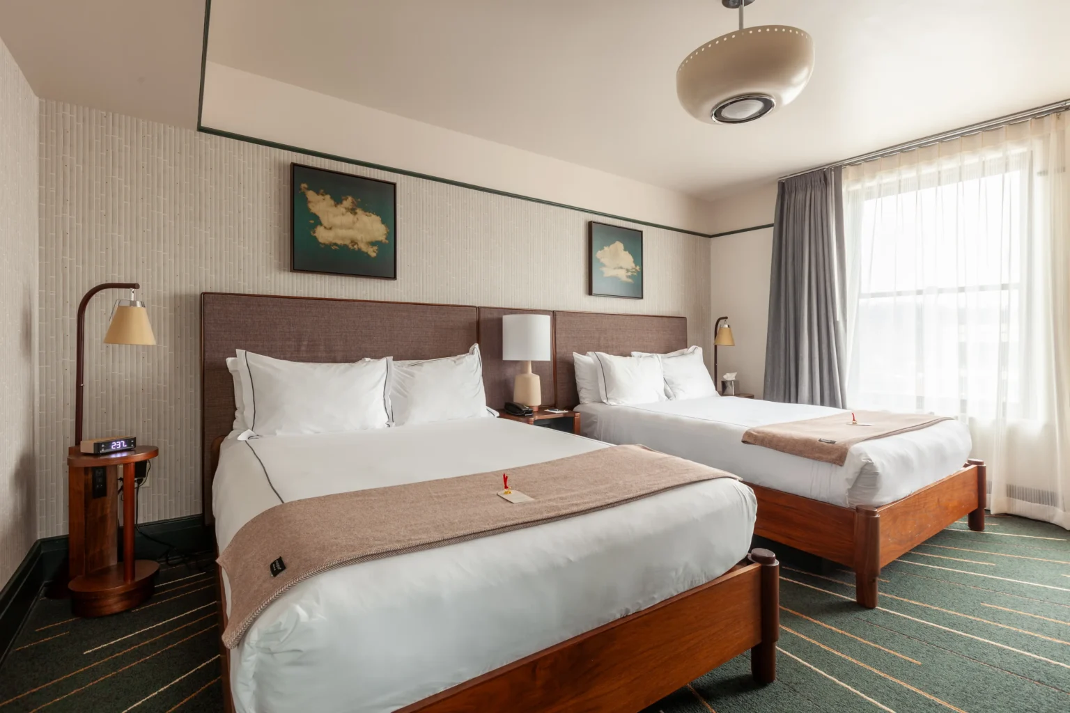 the beds in the double queen suite