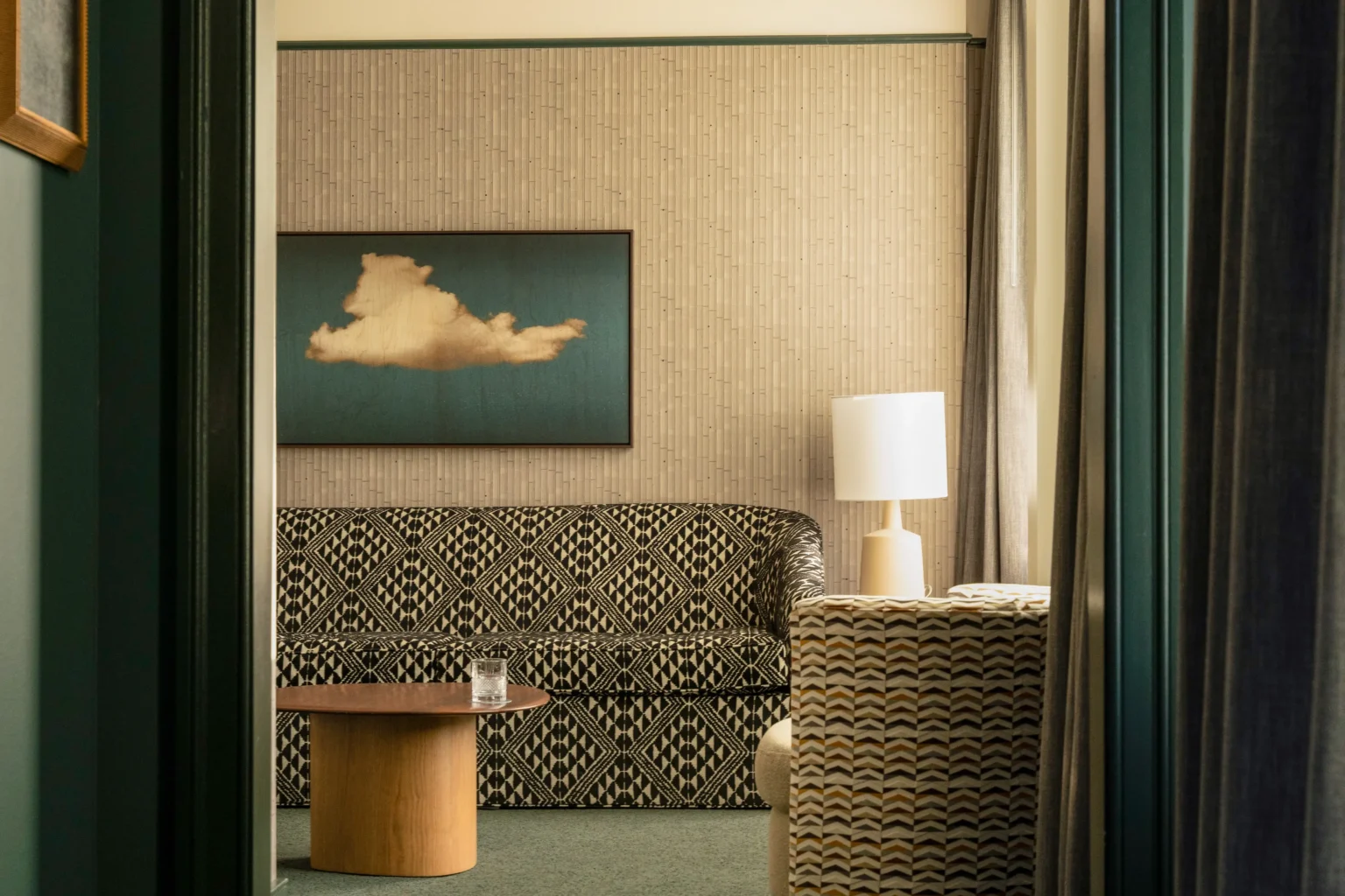 Premier King suite at the flat iron hotel, showing the sitting area