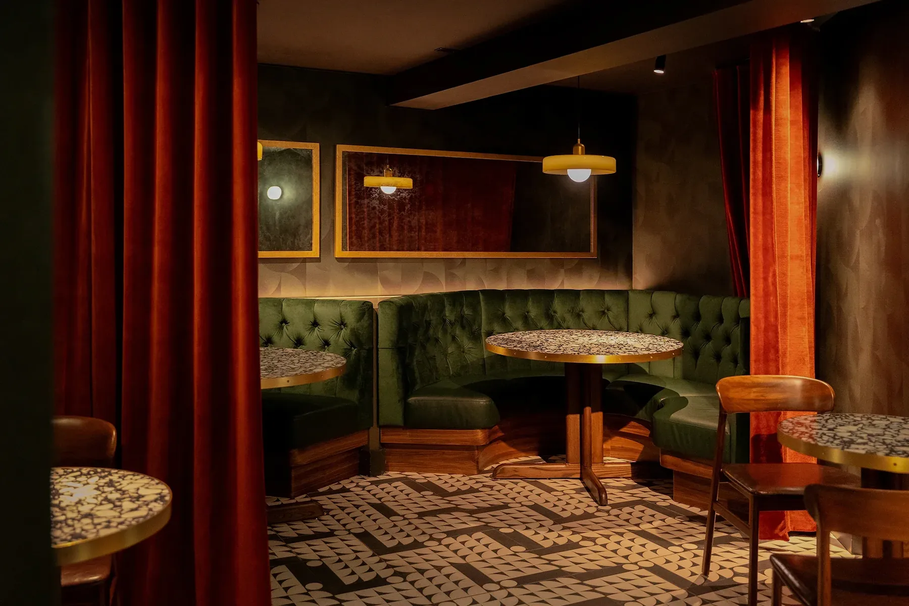 the back booth seats at red ribbon society